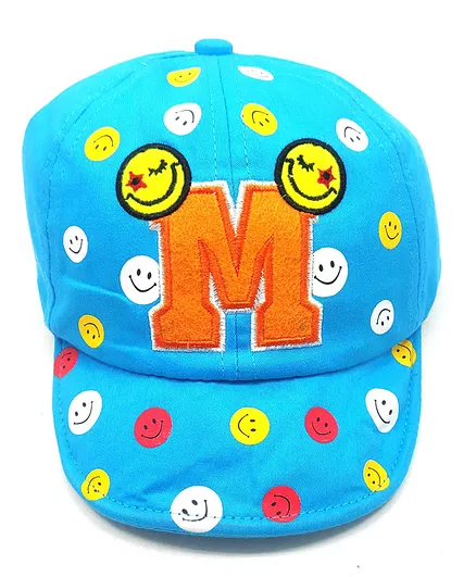 Kid-O-World All Over Smiley Printed Cap - Blue