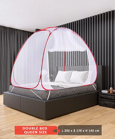 ZOE Foldable Mosquito Net for Double Bed Queen Size - Red