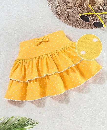 Babyhug Mid Thigh Skirt Printed - Yellow