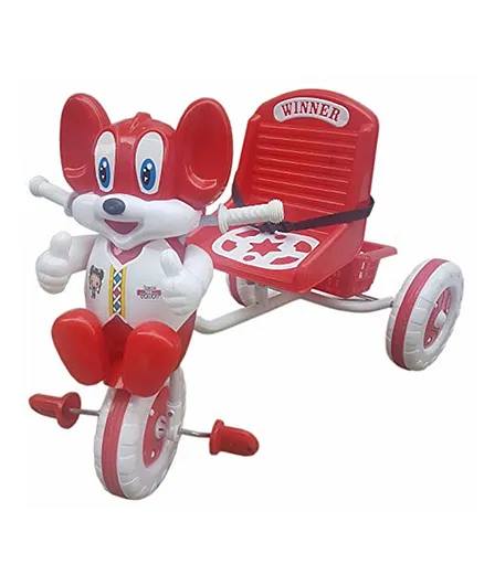 AMARDEEP Baby Tricycle With Safety Harness - Red