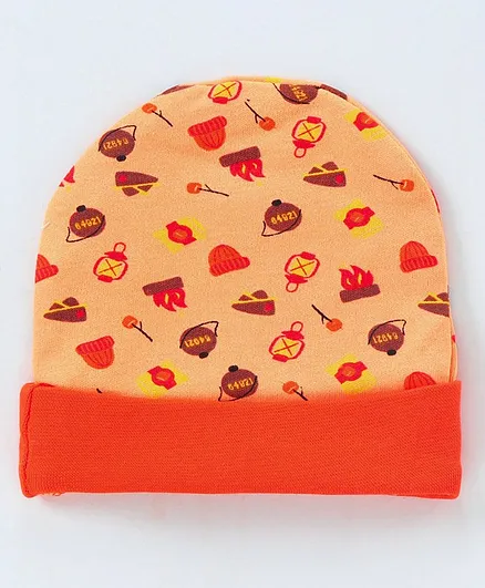 OHMS Cap Multiprint Print Orange - Diameter 11 cm