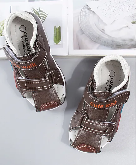 Cute Walk by Babyhug Sandals Stitched - Coffee