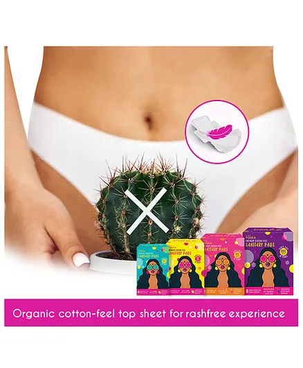Pinq Polka Premium Organic Cotton XXXL Sanitary Pads Pack of 2 - 10 Pads Each