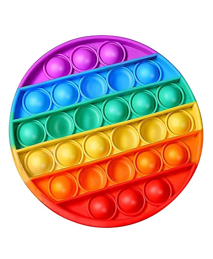 FFC Circle Shape Pop It Fidget Bubble Toy Stress Relieving Silicone - Multicolour