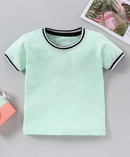 Rikidoos Half Sleeves Solid Colour Tee - Light Green