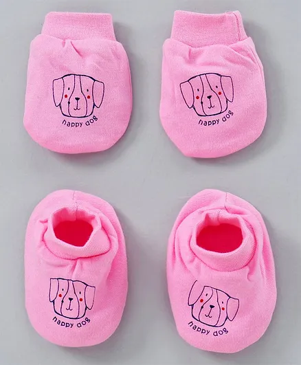 Simply Mittens & Booties Placement Print - Pink