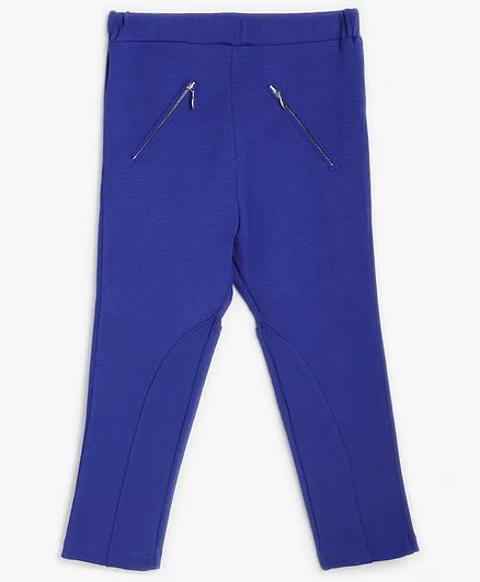 One Friday Full Length Zip Detailed Leggings - Blue