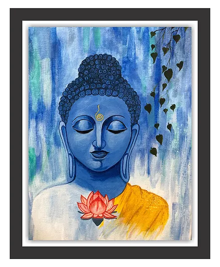 Divamee Wooden Photo Frame Buddha Print - Blue