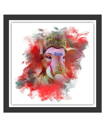 Divamee Wooden Photo Frame Ganesha Print - Red