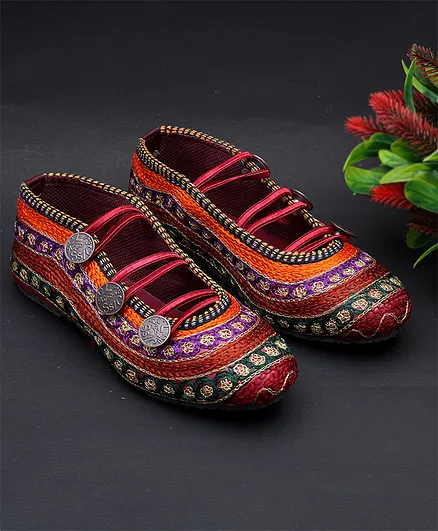 Little Palz Embroidered Mojaris - Multicolor