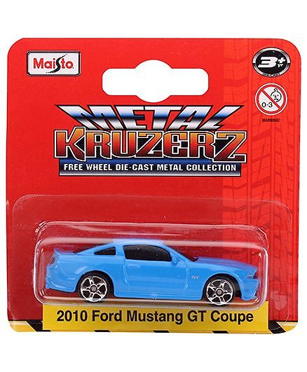 Maisto Die Cast Free Wheel 2010 Ford Mustang Gt Coupe Die Cast Car - Blue