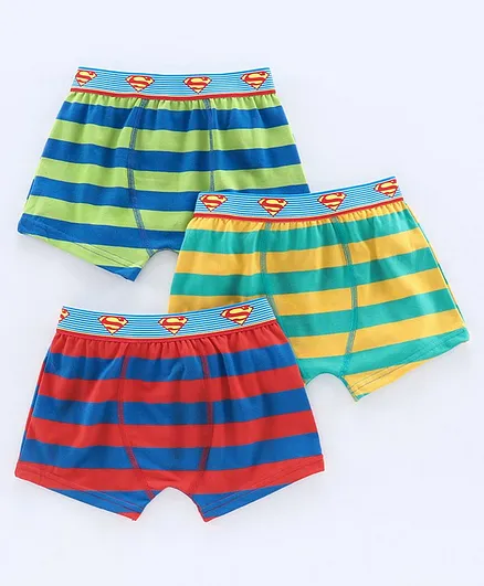 Red Rose Boxers Superman PRed Rose Briefs Striped Pack of 3 - Multicolourrint 20/50 Pack of 3 - Green Yellow Red