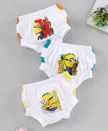 Red Rose Briefs Minion Print Pack of 3 - White