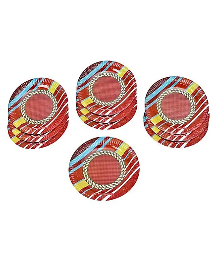Karmallys Printed Paper Plates Multicolour - Pack of 10