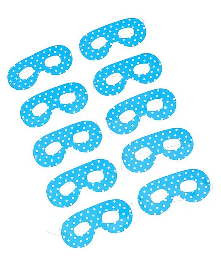 Karmallys Polka Dot Print Eye Masks Pack of 10 - Blue