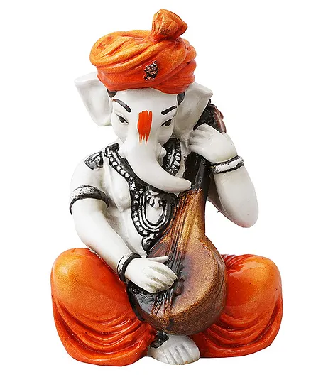 FFC Ganesha Playing Sitar Showpiece - Orange