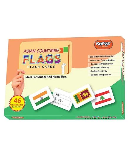 Krazy Asian Flags Flash Cards - 24 Pieces