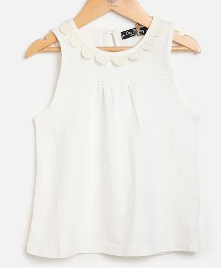 One Friday Sleeveless Solid Top - Off White
