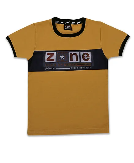 LEO Short Sleeves Zone Print Tee - Khaki