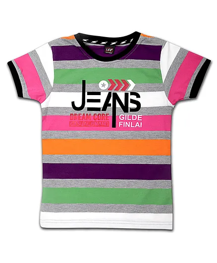 LEO Short Sleeves Striped Tee - Multi Colour