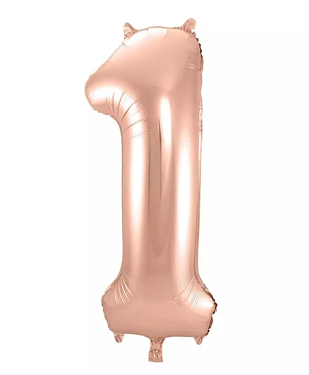 Funcart 1 Number Foil Balloon - Rose Gold