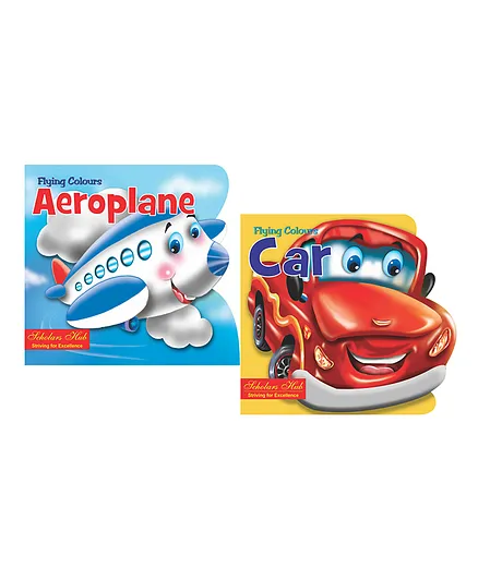 Flying Colours Cut Out Board Book on Cars and Aeroplanes Pack of 2 - English