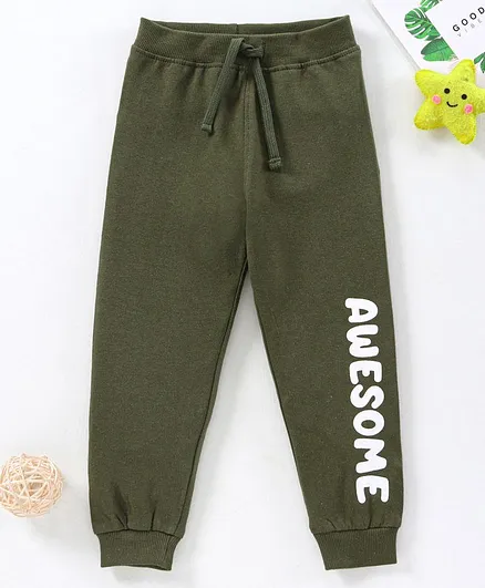 Babyhug Full Length Lounge Pant Awesome Print - Green
