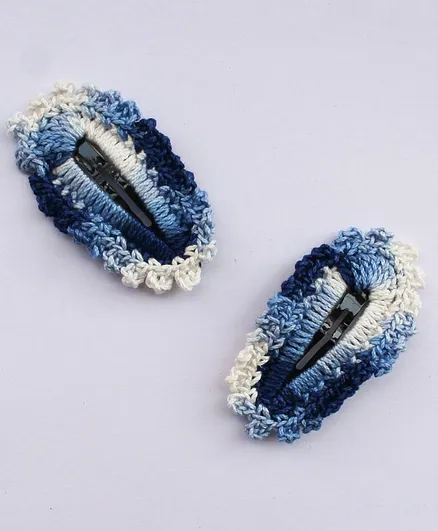 Woonie Handmade Set Of 2 Hair Pins - Blue