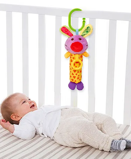 Baby Moo Mr. Mouse Clip On Rattle - Yellow