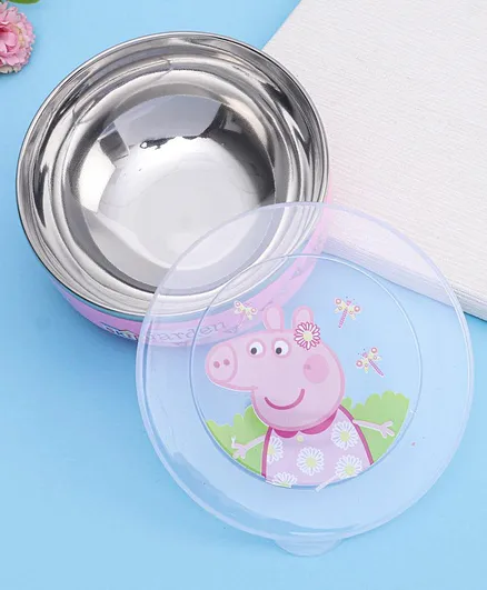 Peppa Pig Stainless Steel Bowl with Lid - Multicolour