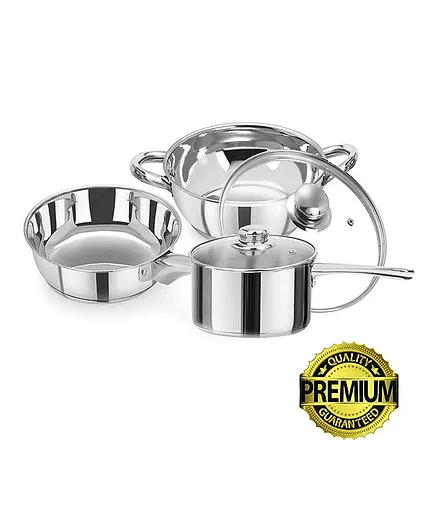 Amour Deluxe Stainless Steel Casserole Cookware Set with Lid - 5 Pieces
