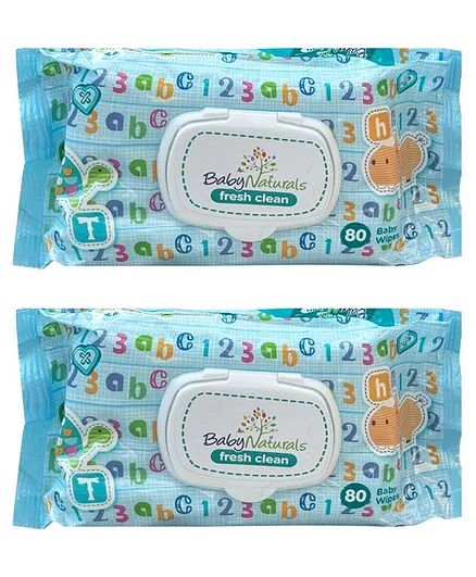 The Little Lookers Soft Cleansing Anti Bacterial Baby Cotton Wipes Pack Of 2 - 90 Pieces Each