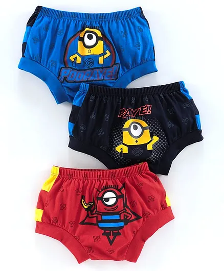 Red Rose Briefs Minions Print Pack of 3 - Blue Red