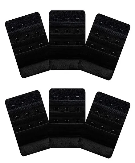Inner Sense Pack Of 6 Bra Extenders - Black