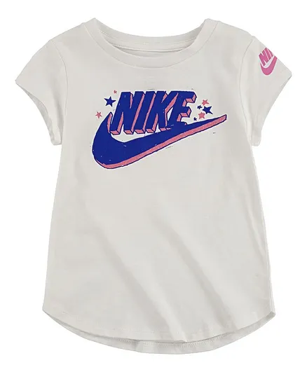 Nike Short Sleeves Logo Print Tee - White