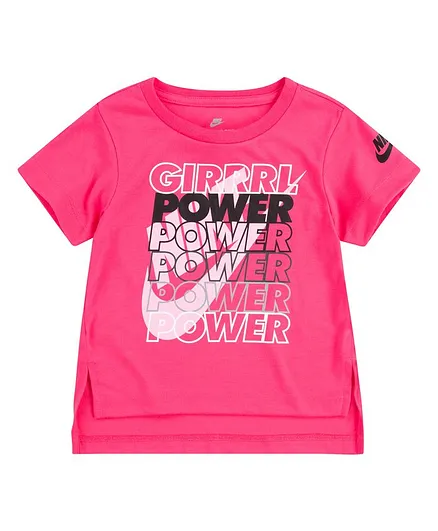 Nike Half Sleeves Girl Power Printed Tee - Pink