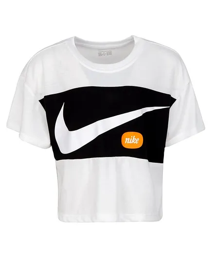Nike Half Sleeves Brand Logo Printed Tee - White