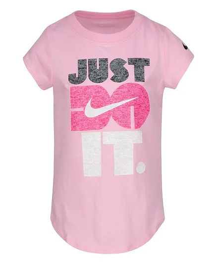 Nike Cap Sleeves Logo Print Tee - Pink