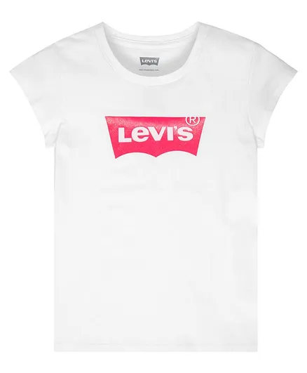 Levi's® Cap Sleeves Logo Print Tee - White