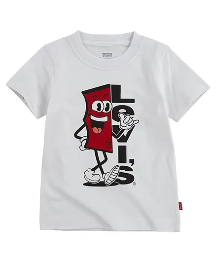 Levi's® Half Sleeves Graphic Print Tee - White