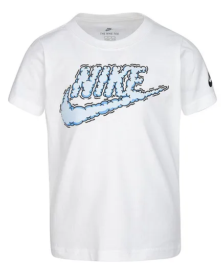 Nike Half Sleeves Brand Logo Print Tee - White