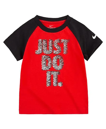 Nike Half Sleeves Just Do It Print Tee - Red