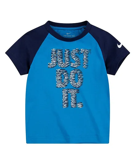 Nike Half Sleeves Just Do It Print Tee - Blue