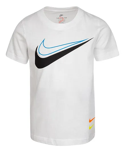 Nike Half Sleeves Logo Printed Tee - White