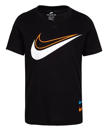 Nike Half Sleeves Logo Printed Tee - Black