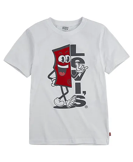 Levi's® Half Sleeves Logo Printed Tee - White