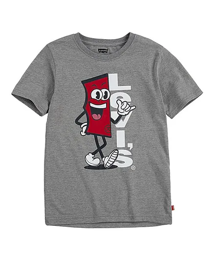 Levi's® Half Sleeves Logo Printed Tee - Grey
