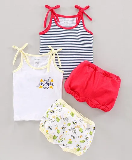 Ohms Sleeveless Printed Inner Wear Set Pack of 2 - Multicolor