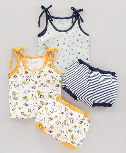 Ohms Sleeveless Printed Inner Wear Set Pack of 2 - Multicolor