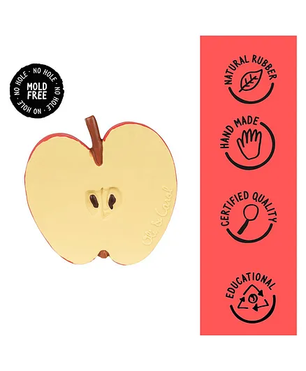Oli & Carol Pepita The Apple Natural Rubber Teether - Red